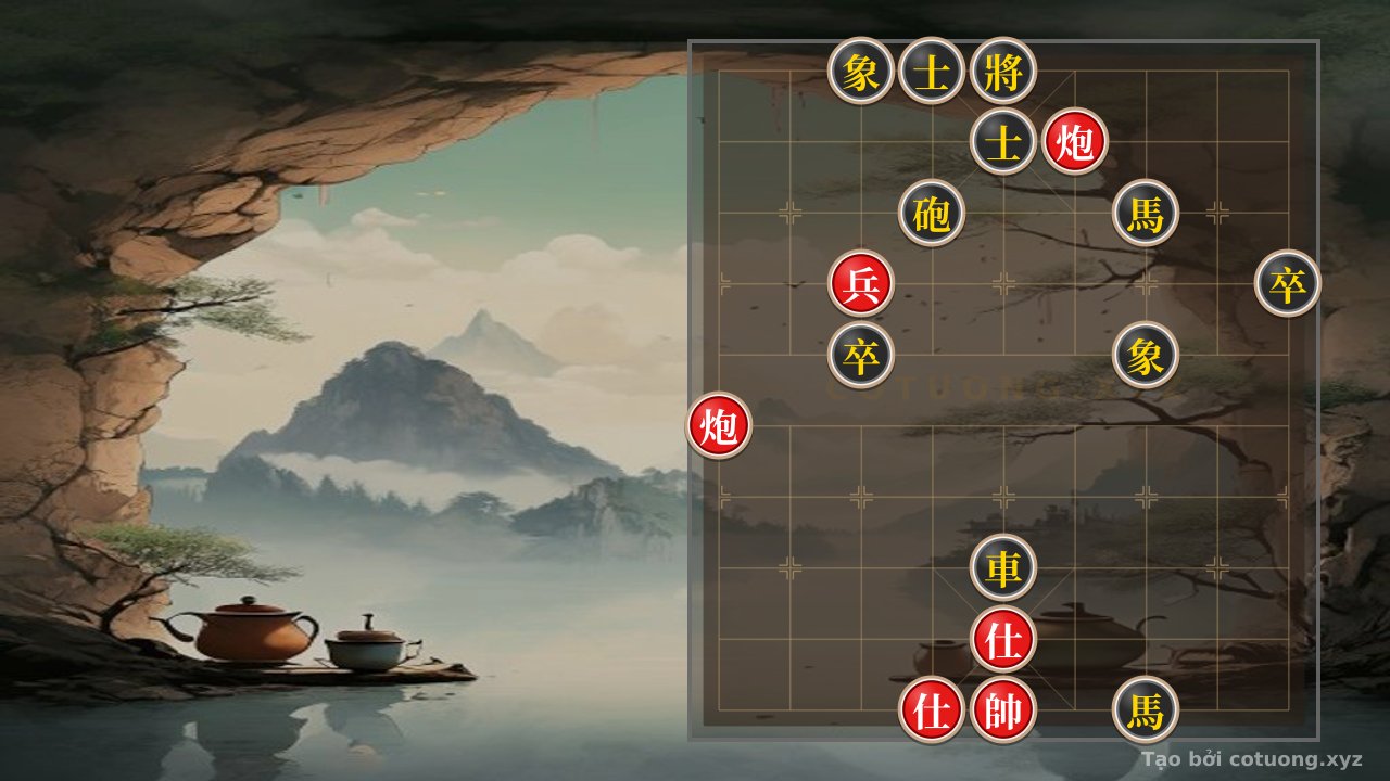 Thế cờ: Classic Strategy: 2 Red Cannons, 1 Pawn and 2 Advisors Crush Black's Elephant, Cannon and Horse - A Life-and-Death Battle on the Xiangqi Board! — Cờ Tướng Online