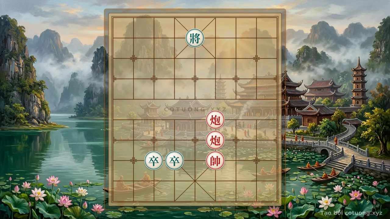 Thế cờ: Legendary General's Chess: Double Cannon Endgame Trap, Red Wins in One Move — Cờ Tướng Online