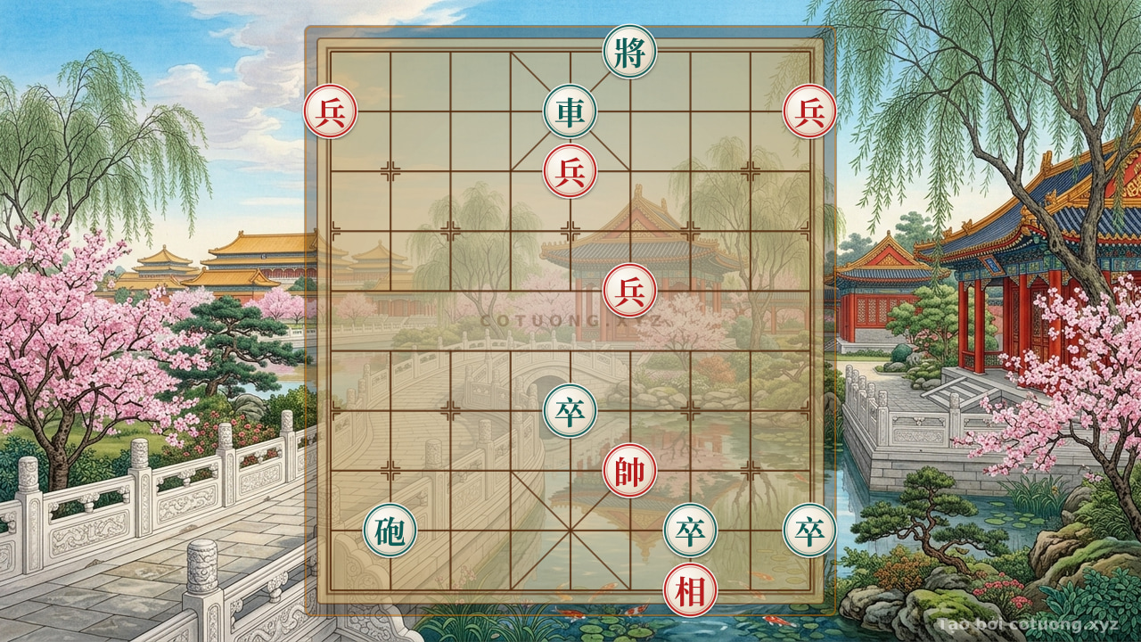 Thế cờ: Breaking the Siege: Red's Strategic Escape - Level 1/10 Board Analysis — Cờ Tướng Online