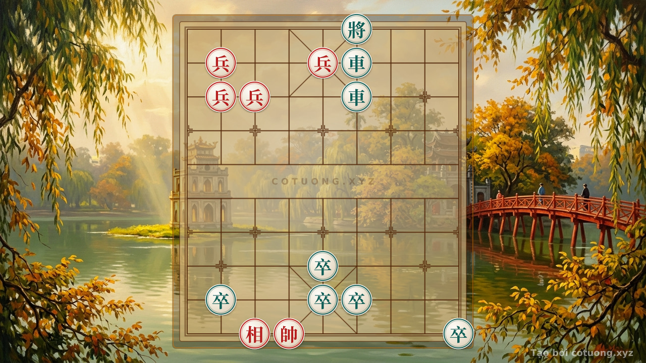 Thế cờ: How to Solve Xiangqi (Chinese Chess) Tactics: Luring the Black Rook and Exploiting the Red's Weakness — Cờ Tướng Online