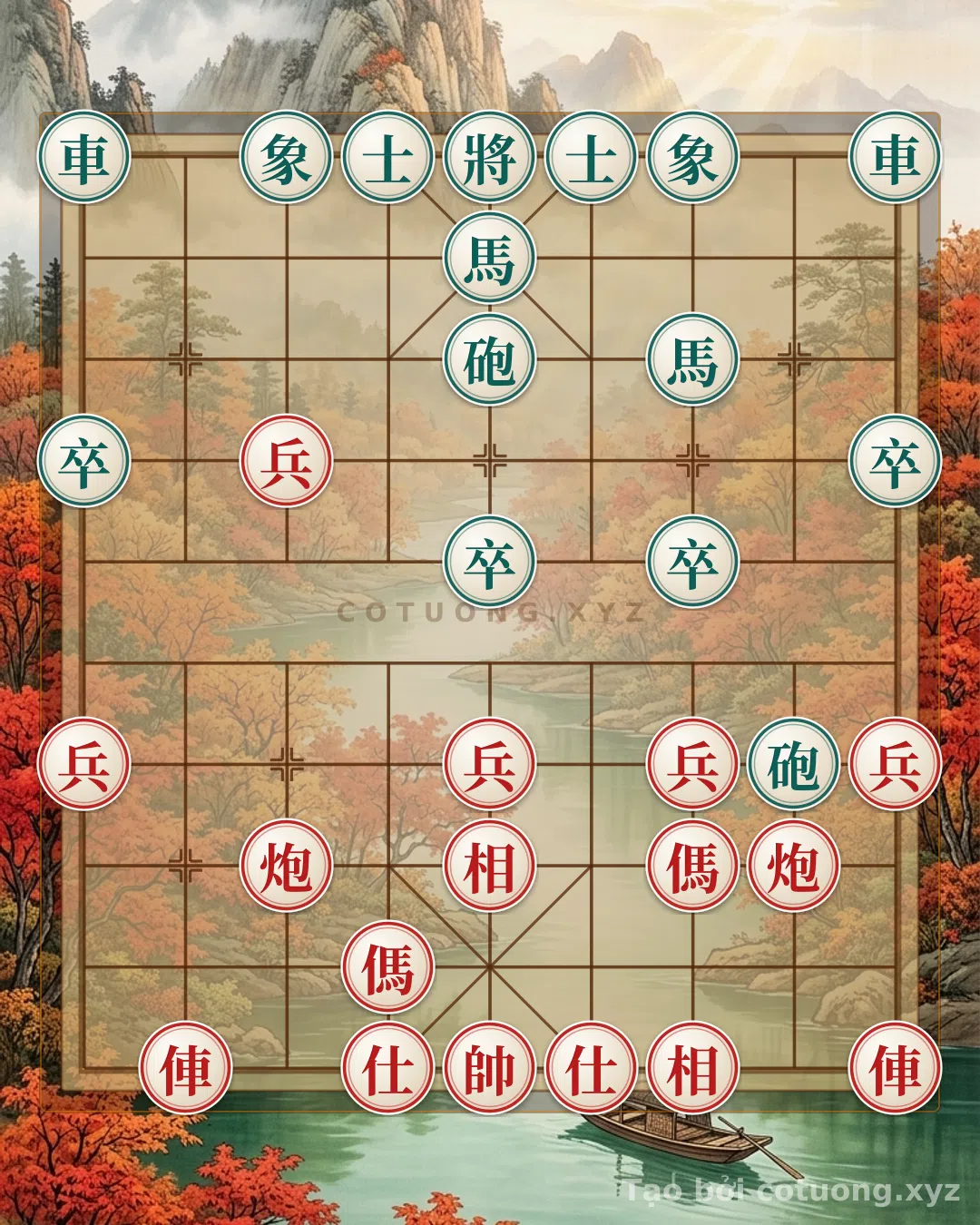 Thử Thách: Cờ Tướng Đen: Bài Học Kiên Cường Từ Vị Trí 'Song Mã Giao Chân' - Bạn có thể giải được?