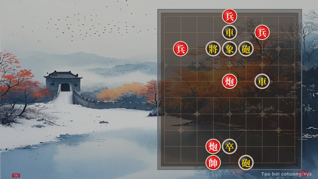 Thế cờ: The Enigma of the Red General's Lone Stand: A Black Surrounding — Cờ Tướng Online