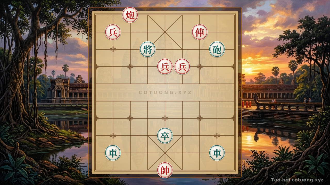 Thế cờ: Red Cannon on 7,10 Blocked: The King's Piece as a Drowning Drama — Cờ Tướng Online
