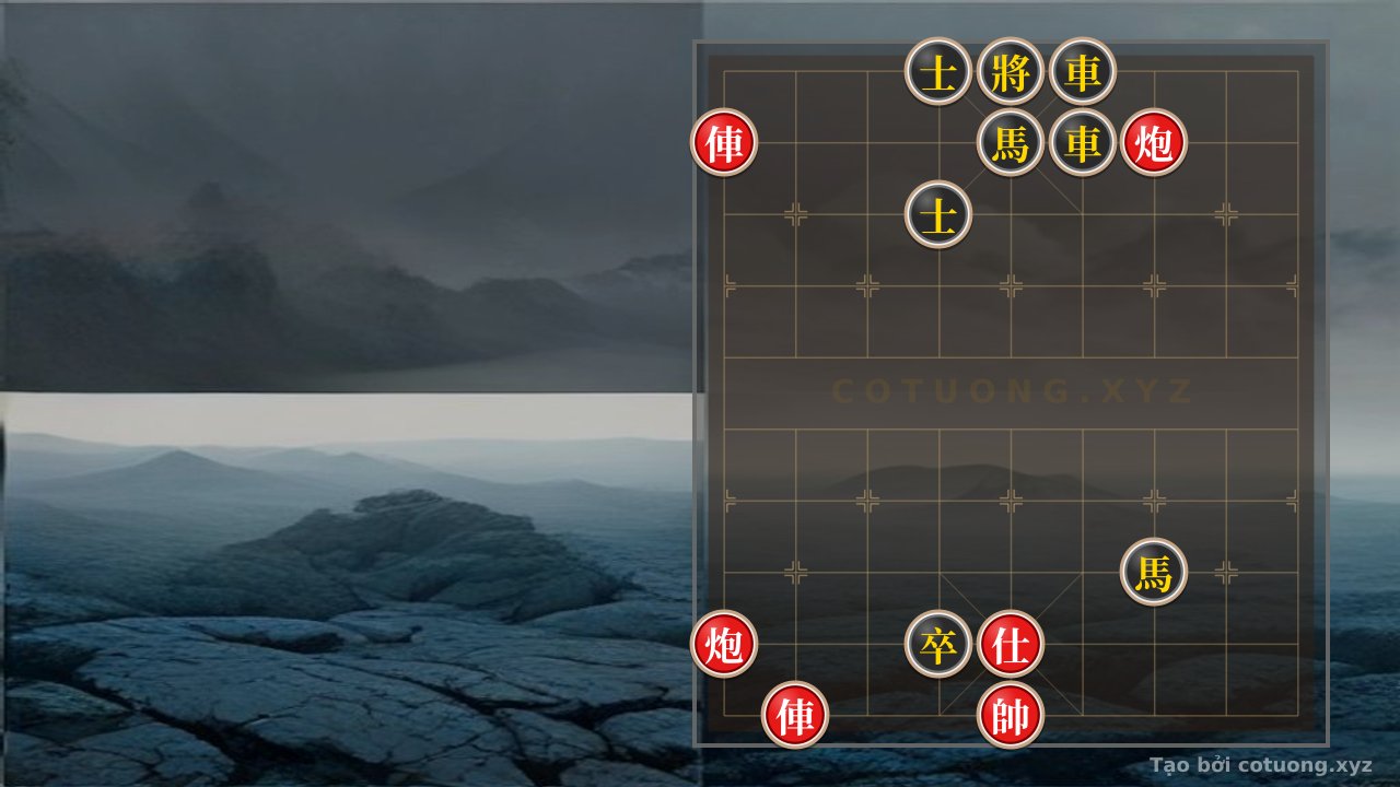Thế cờ: Xiangqi: Defense Against Black's Opening with 2 Rooks, 2 Horses and a Pawn in the Double Horse Formation — Cờ Tướng Online