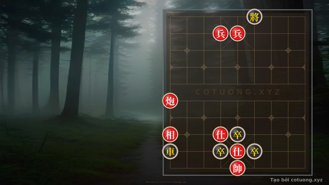 Thế cờ: Red General Chess: Cannon Empty Threat and Chariot Pin in Position 1/10 — Cờ Tướng Online