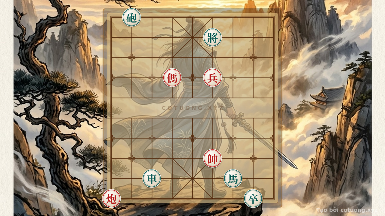 Thế cờ: Xiangqi: Red Horse's Sacrifice on File 6 Rank 7 — Cờ Tướng Online