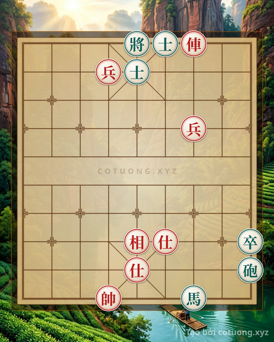 Thế cờ: Red Rook's Straight Threat on File 3: The Crushing Black Defense Strategy in One Move — Cờ Tướng Online