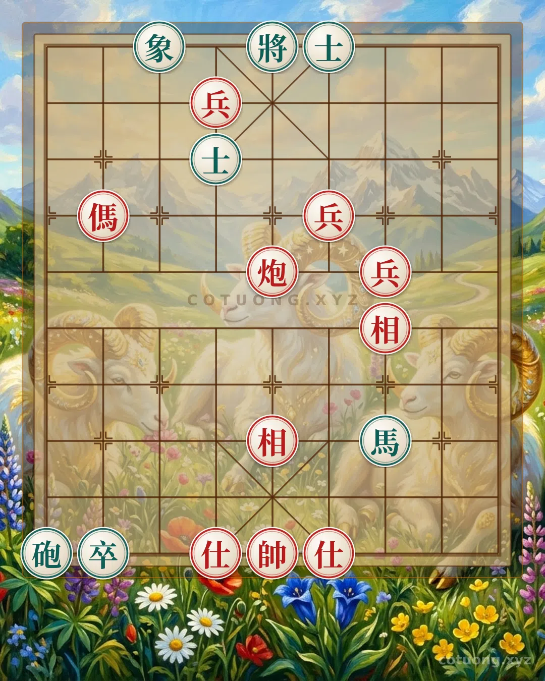 Thế cờ: Đen phòng thủ kiên cường: Bí kíp hóa giải đòn 'Mã Đỏ lộ 8' trong thế trận cờ tướng cấp 1/10 — Cờ Tướng Online