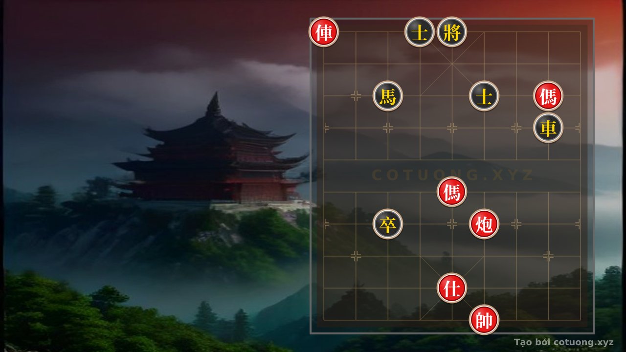 Thế cờ: Xiangqi: Red Chariot Retreats to File 9, Black Advisor Captured - Critical Position — Cờ Tướng Online