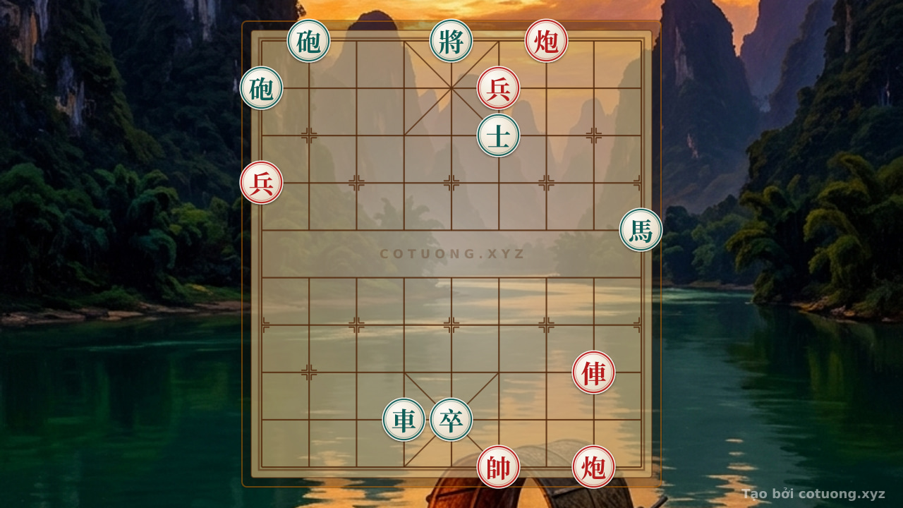 Thế cờ: Red General Wins in 5 Moves: Strategy to Break Black's Defense with Rook 2 — Cờ Tướng Online