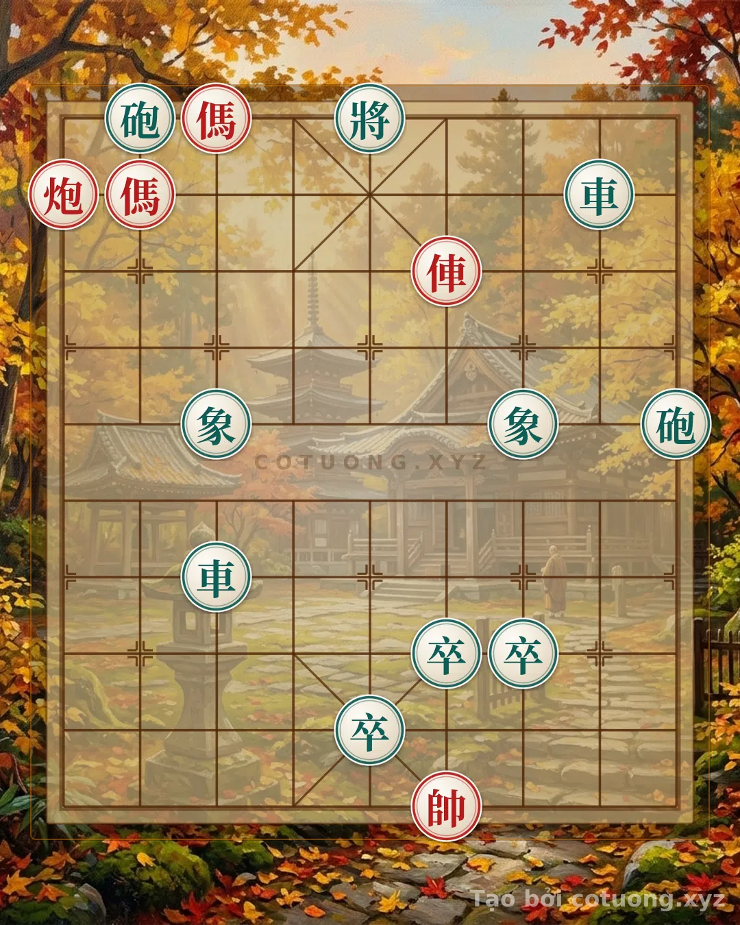 Thế cờ: Xiangqi Master's Secret: Red Rook-Cannon vs. Black 2 Rooks, 2 Cannons, and 3 Pawns - A Psychological Battle of the Highest Order — Cờ Tướng Online