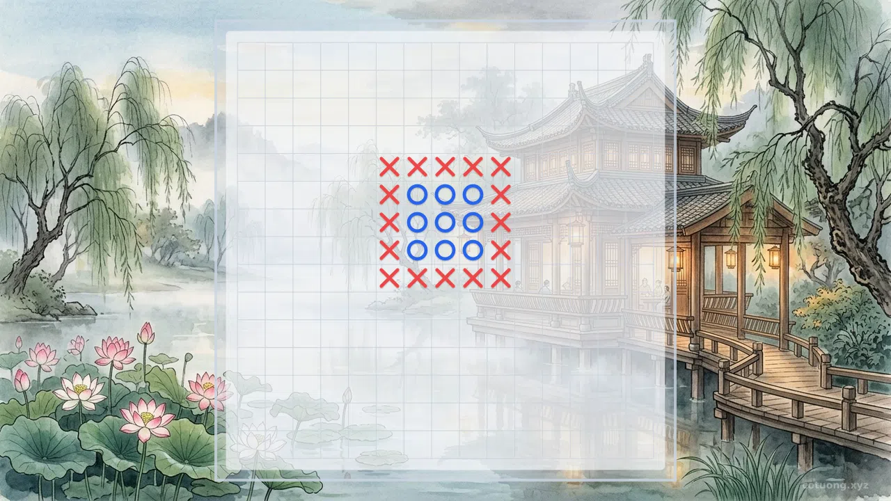 Khai trận cờ caro hoa mai