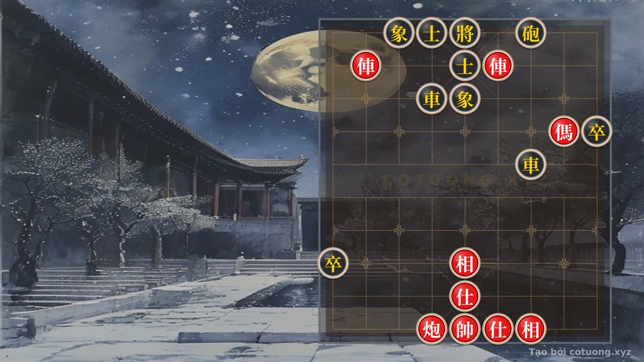 Thế cờ: The Hidden Secrets of the River and Mountain Chessboard: When the Red Rook, Cannon, and Horse Crush the Black Rook, Cannon, and Two Pawns in a Classic Battle — Cờ Tướng Online