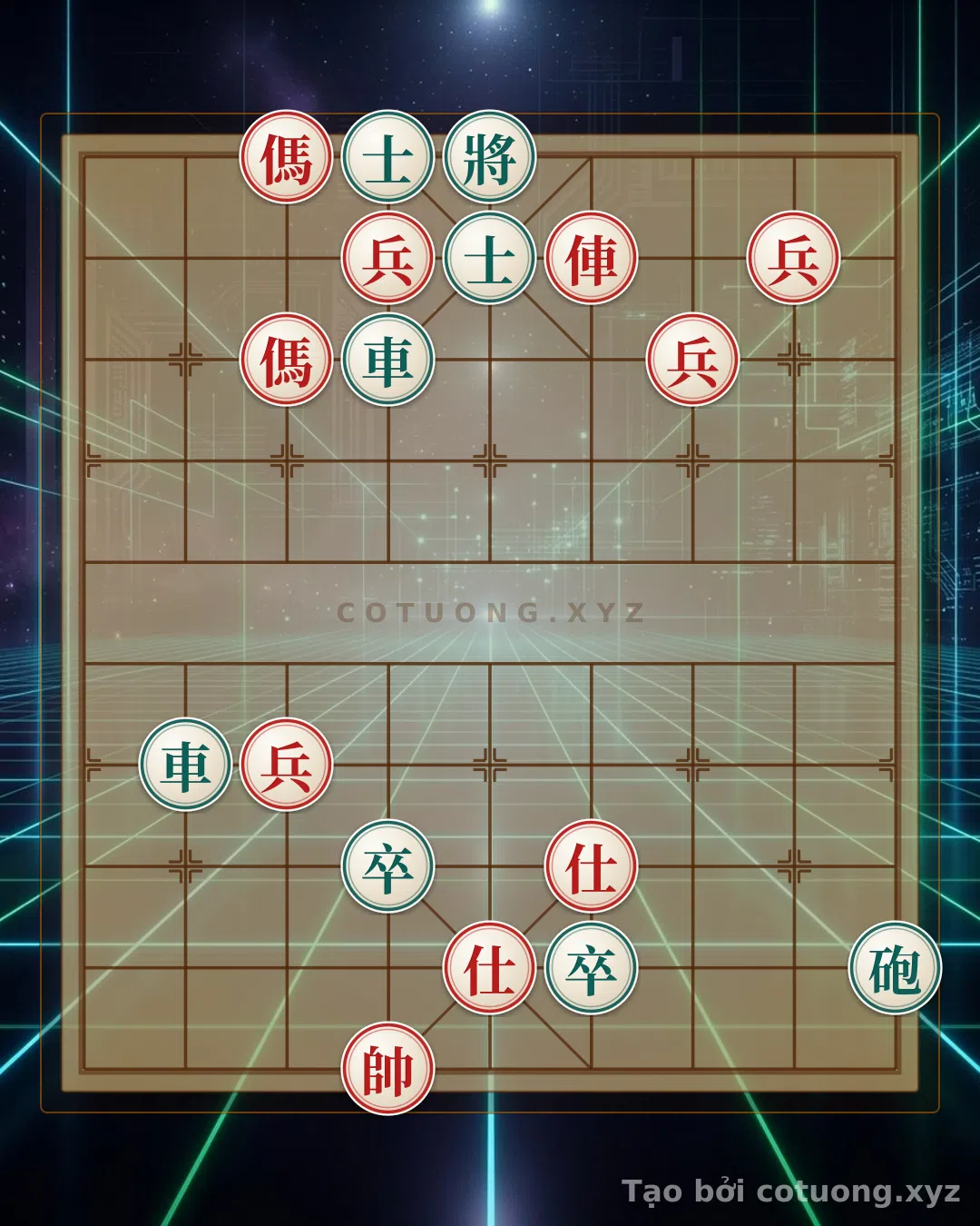 Thế cờ: Xiangqi: The 'Double Horse Face-to-Face' Formation - Black's Defensive Tactics with Chariot and Cannon — Cờ Tướng Online