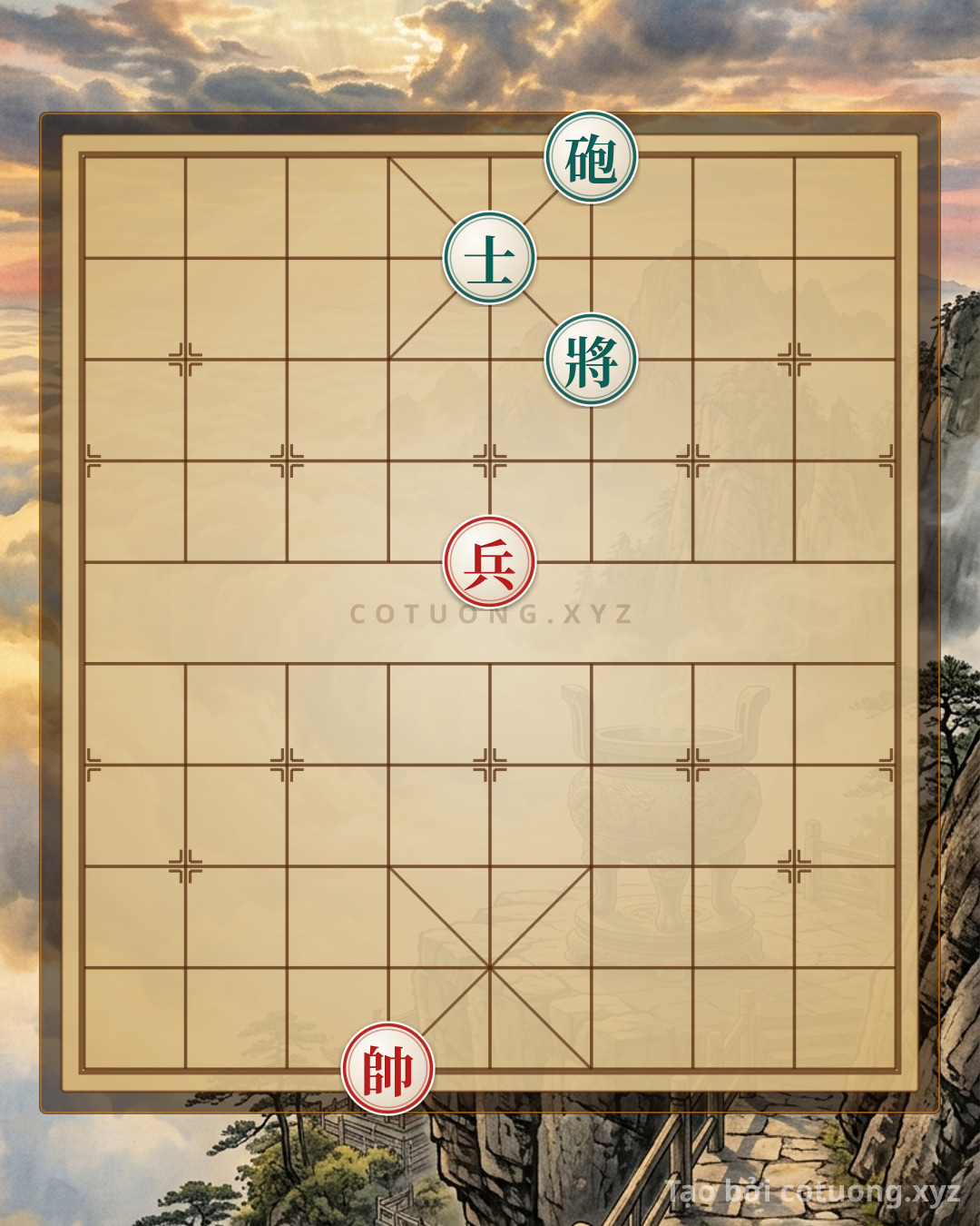 Thế cờ: Special Xiangqi Formation: Black Cannon Attacks, Black Advisor Defends - Classic Strategy of the General — Cờ Tướng Online