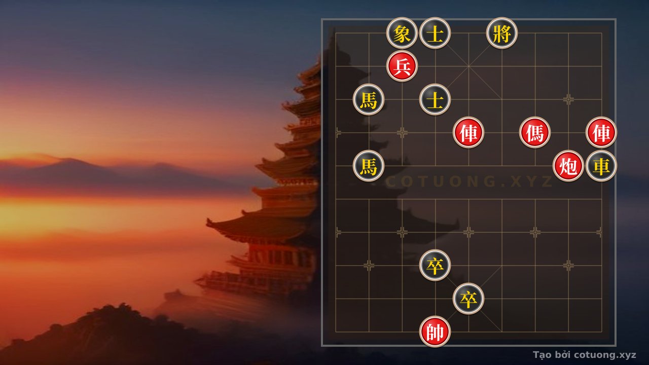 Thế cờ: The Secret of the Classic Killing Moves: Mastering the 2 Rooks, Cannon, Horse and Pawn Formation to Defeat Black's 2 Horses and 2 Pawns — Cờ Tướng Online