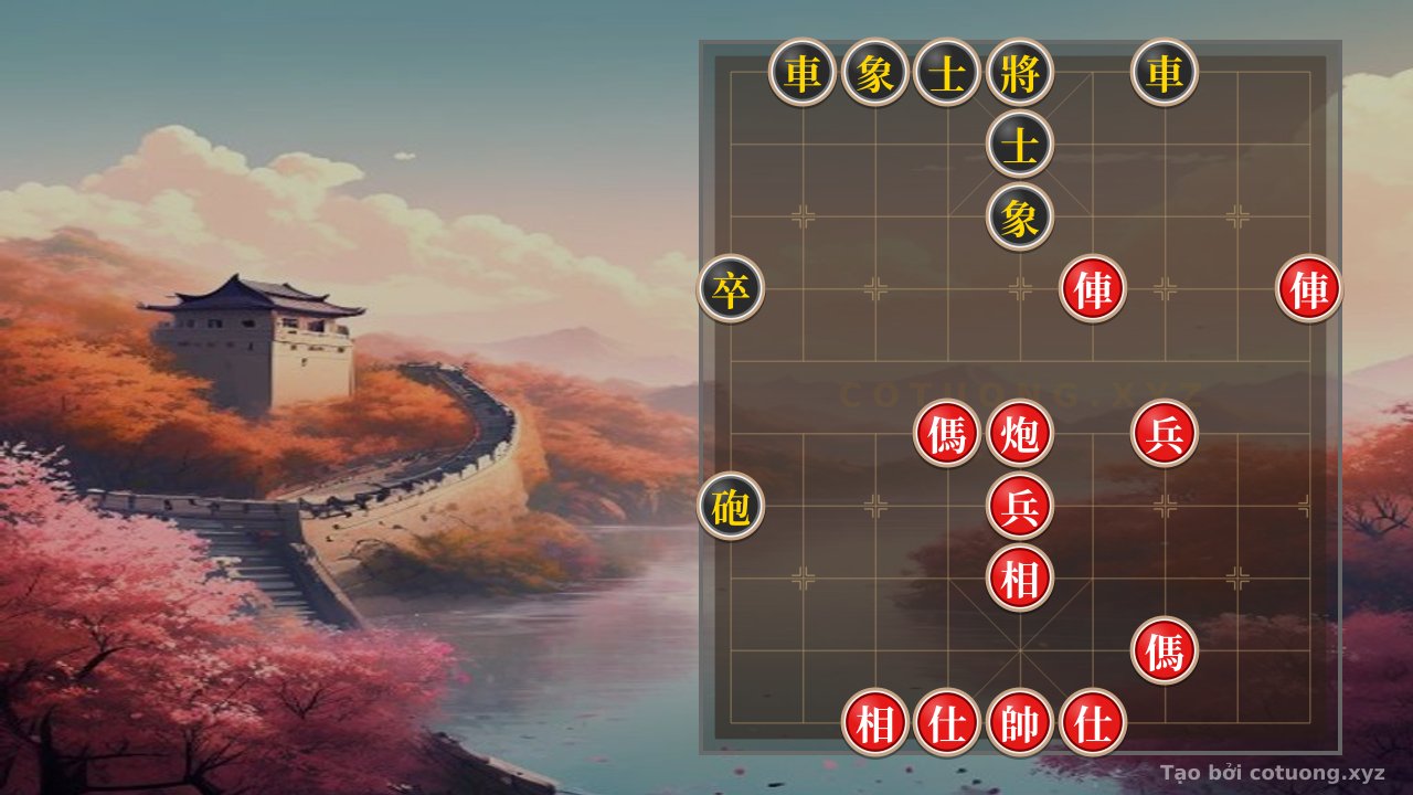 Thế cờ: Endgame Analysis: 2 Rooks, 2 Cannons, 2 Horses, 2 Pawns, 2 Advisors, and 2 Elephants vs. 2 Rooks, Cannon, Pawns, Advisors, and Elephants: The Artistic Strategy of the Grandmaster — Cờ Tướng Online