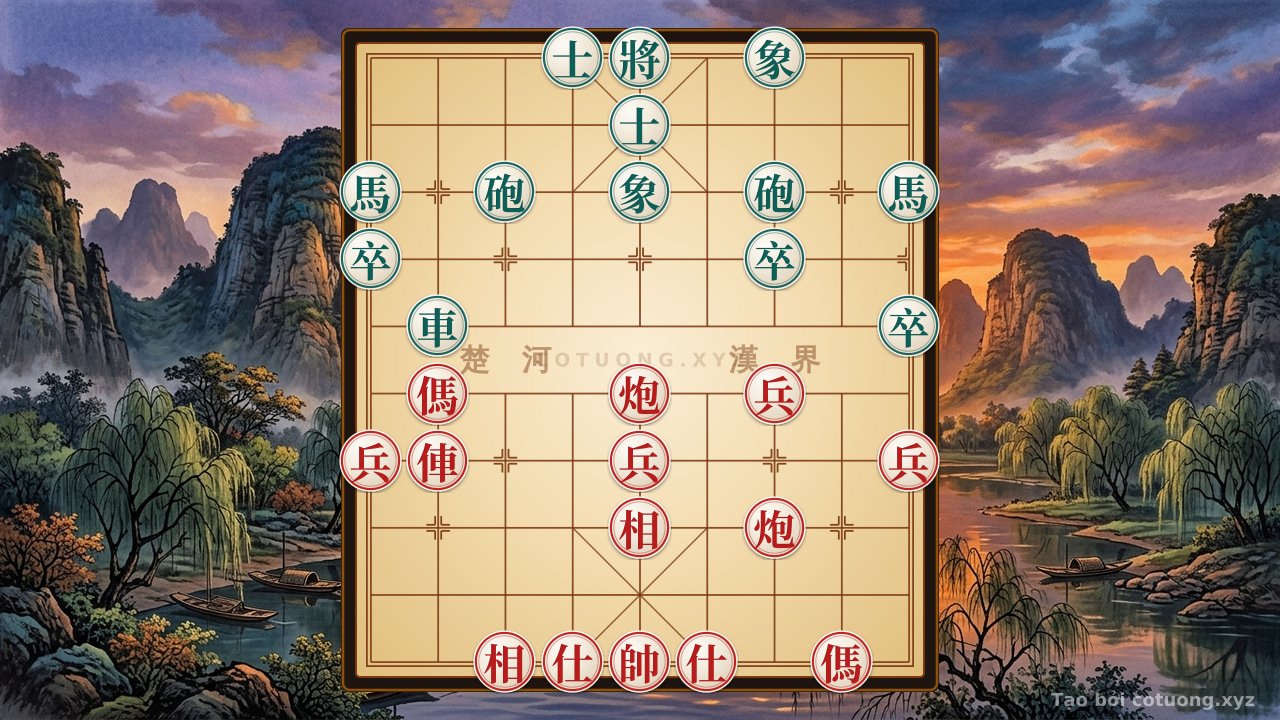 Thế cờ: Red General's Strategy: Double Horses Interlocking, Cannon Straight Attack - Legendary Tactics — Cờ Tướng Online