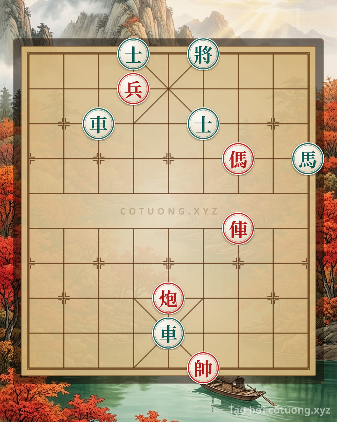 Challenge: Tam tài xa pháo mã tuyệt sát - Can you solve it?