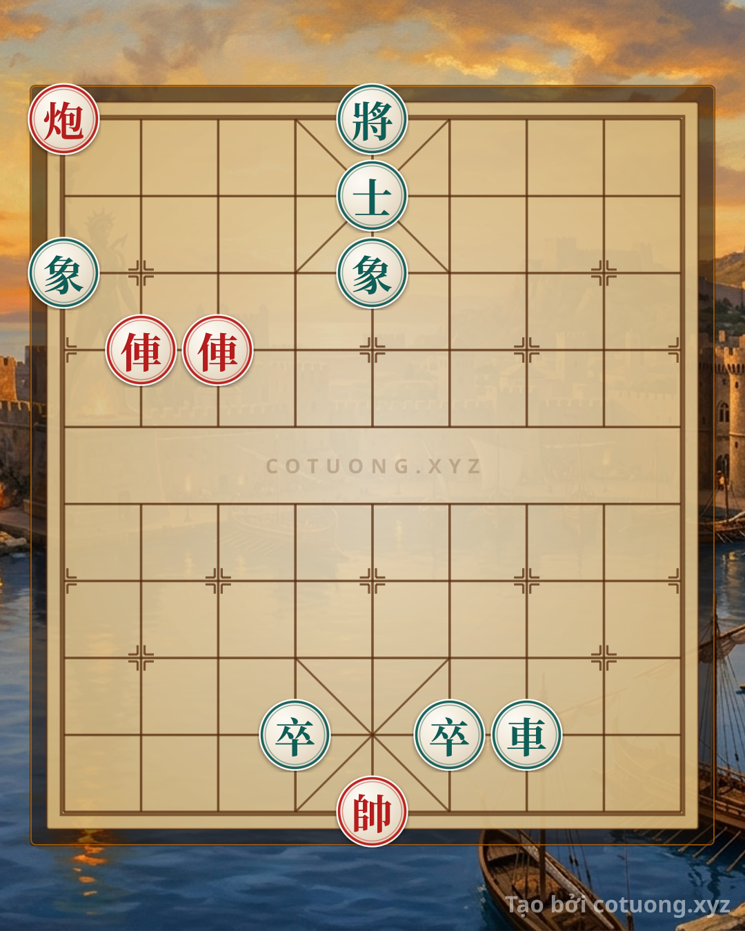 Thế cờ: Xiangqi Super Difficult: Red Cannon at 9th File 10th Rank - Tactical Blitz — Cờ Tướng Online