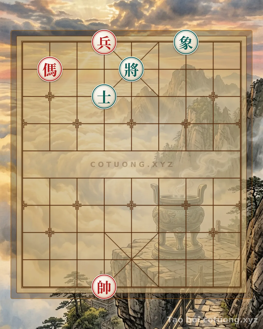 Challenge: Red General Chess: Speed Checkmate Tactics - Fastest Solution for Black's Elephant, General, and Advisor - Can you solve it?