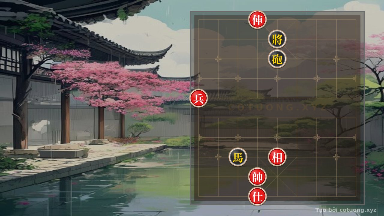 Thế cờ: Black's Strong Defense: Red Rook on File 6 Threatens, Black Cannon on File 5 Prepares Counterattack — Cờ Tướng Online