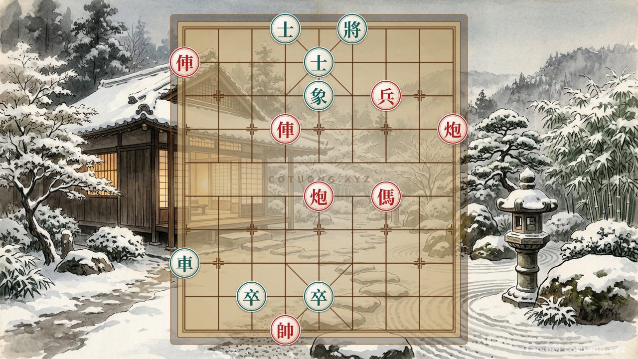 Thế cờ: Classic Xiangqi Position: Red's Double Horse Leg Trapping — Cờ Tướng Online