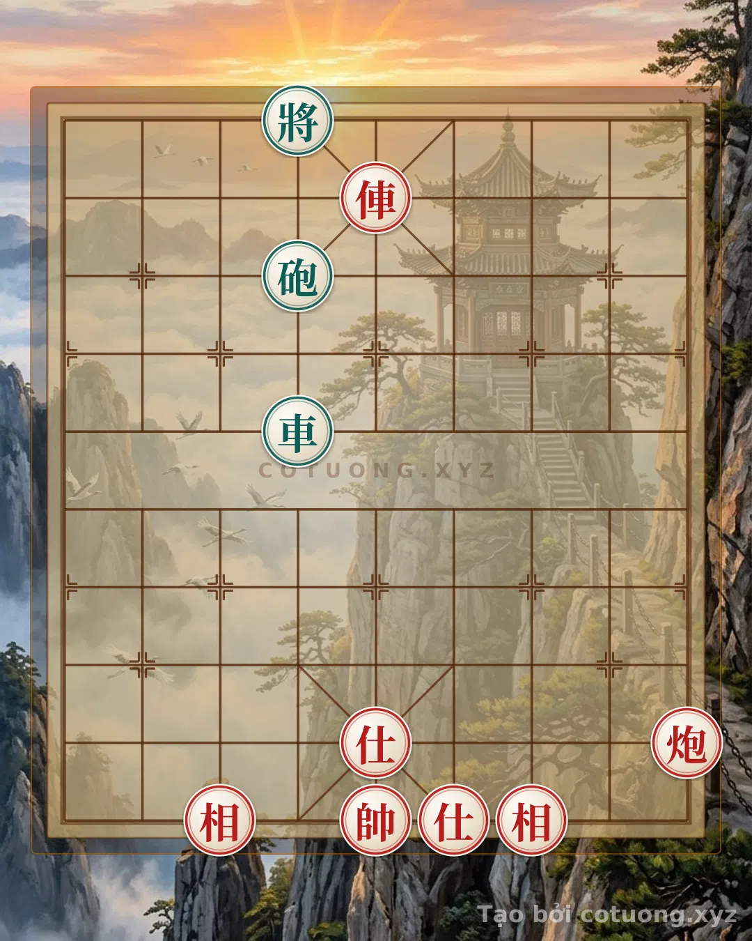 Thế cờ: Legendary Xiangqi Position: Black General Exposed on the 10th Rank - The Secret to Countering Red Rook Pressure — Cờ Tướng Online