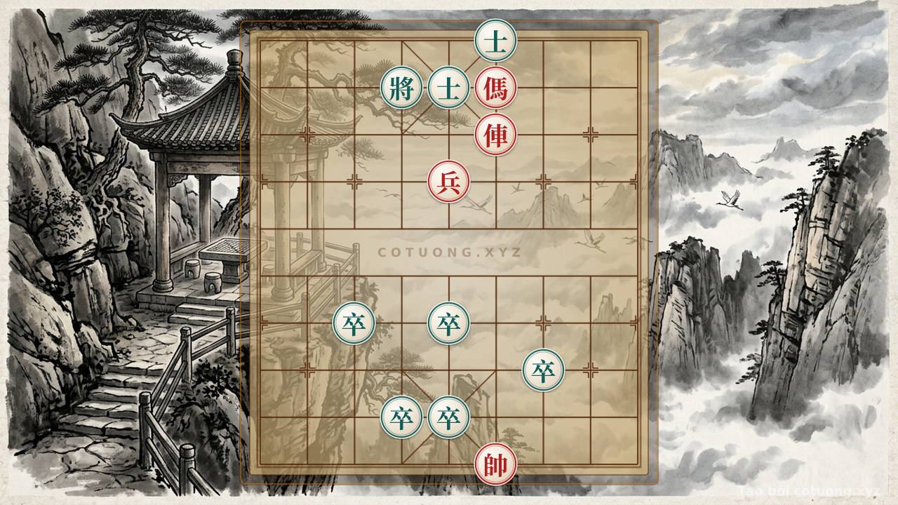 Thế cờ: Xiangqi: The Red Rook's Deadly Trap - Can You Stop the Black Rook? — Cờ Tướng Online