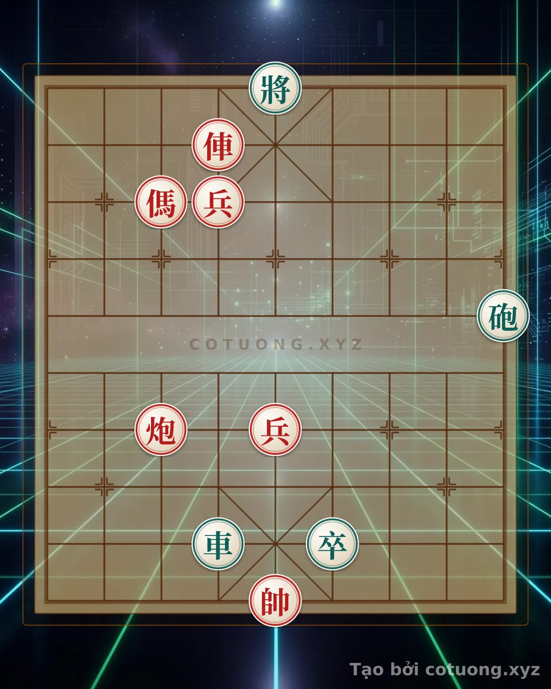Thế cờ: Xiangqi: The Black General's Defense Against the Red Rook in the Rook vs. Rook Endgame - — Cờ Tướng Online