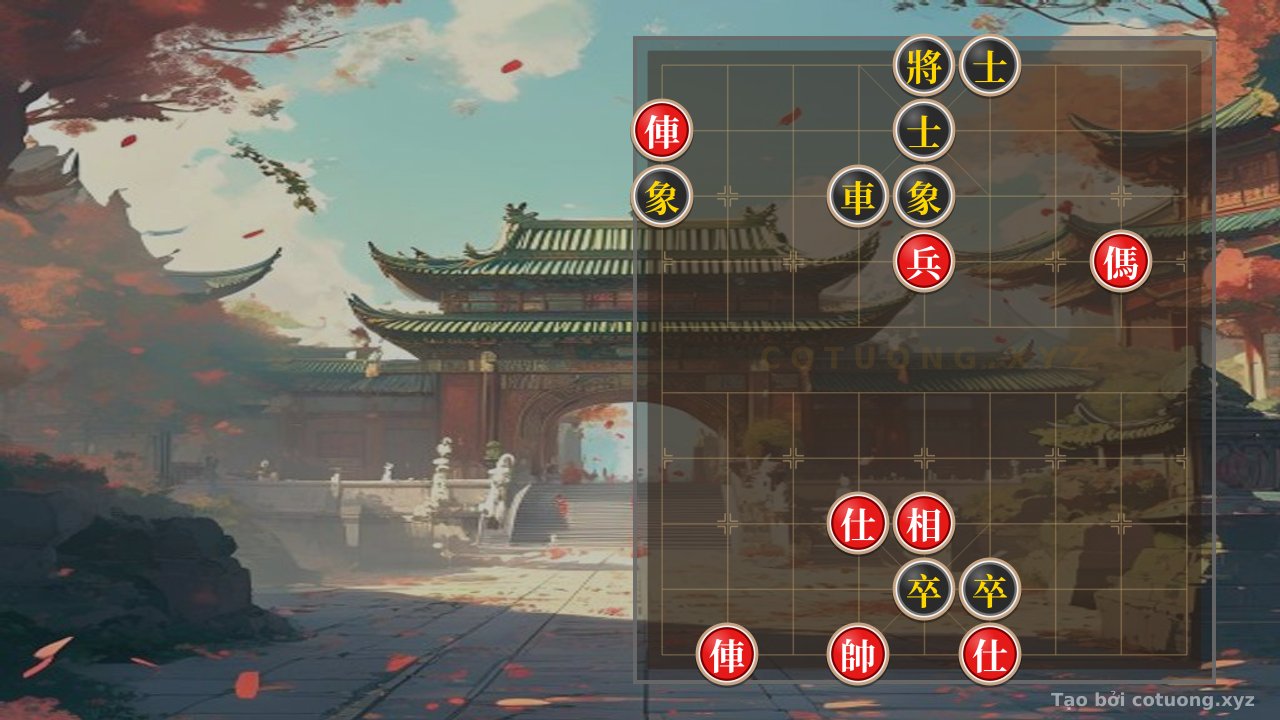 Thế cờ: Defensive Counterattack Strategy: Neutralizing Black's Checkmate Threat in a Level 1/10 Xiangqi Position — Cờ Tướng Online