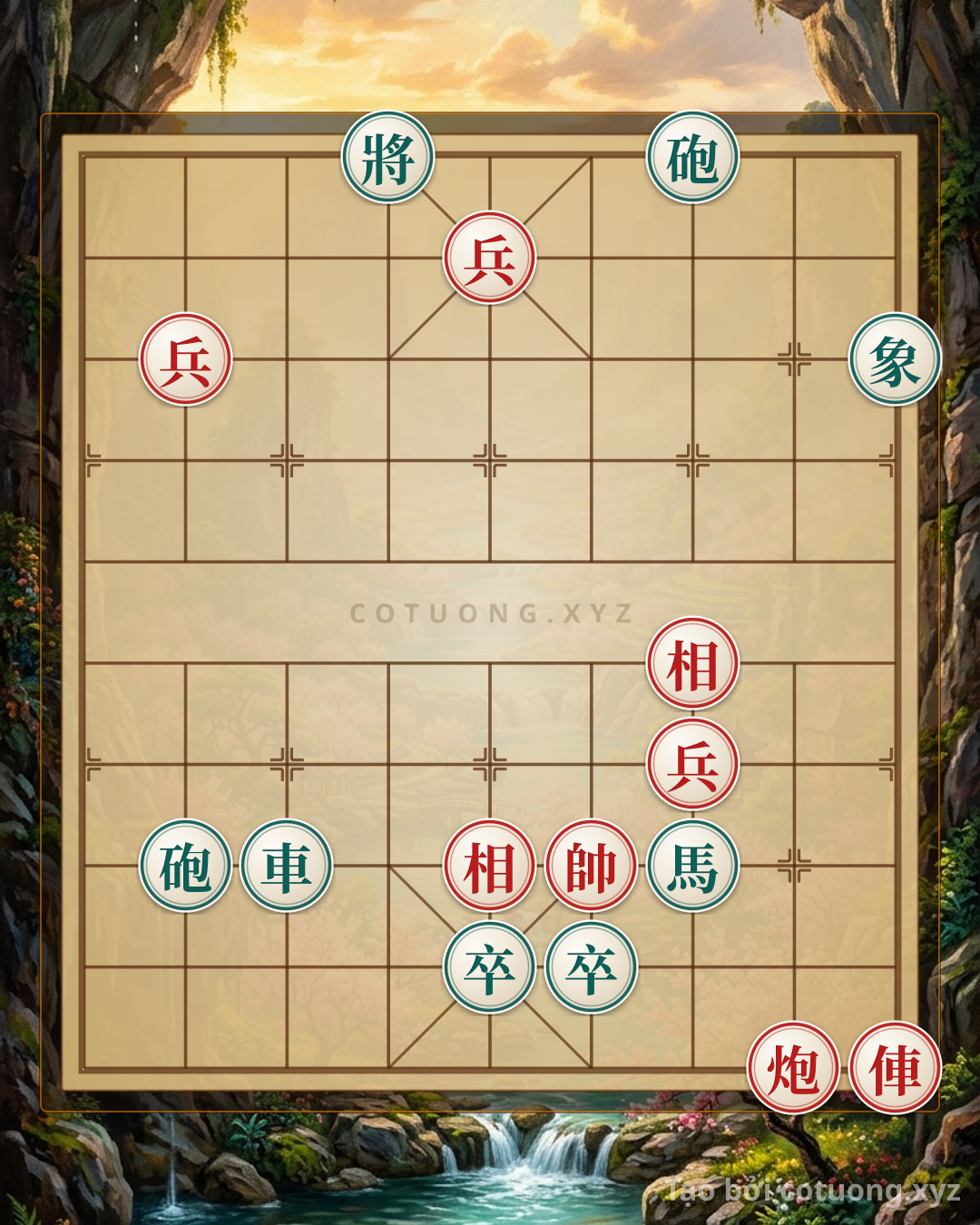 Challenge: Xiangqi Position 'Empty Cannon' and 'Rook Thrust': The Ruthless Tactics of Red - Can you solve it?