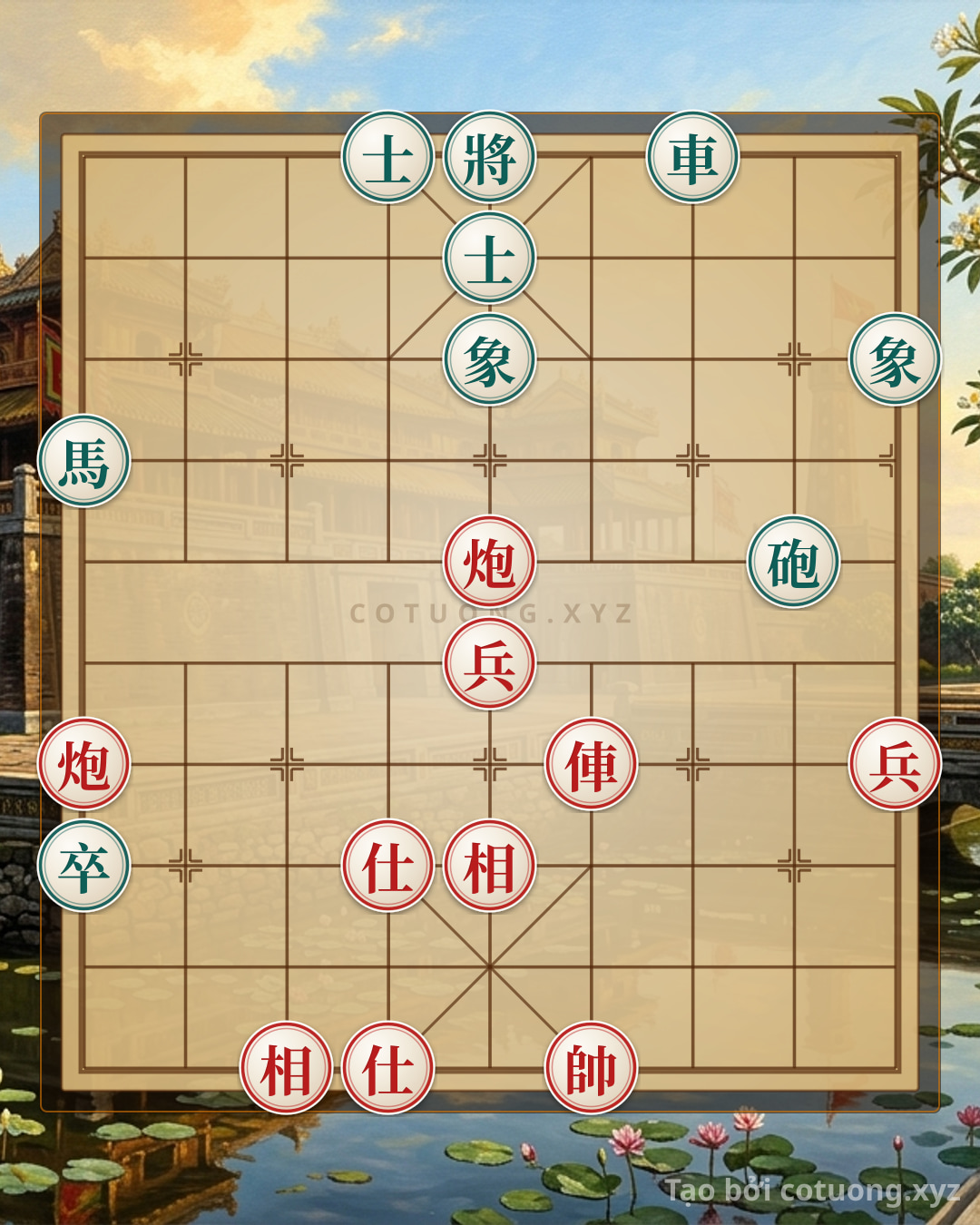 Thử Thách: Cờ tướng cấp 1/10: Xe Đỏ đâm thọc, Pháo Đen bị chặn - Chiến thuật sát cục cực nhanh! - Bạn có thể giải được?
