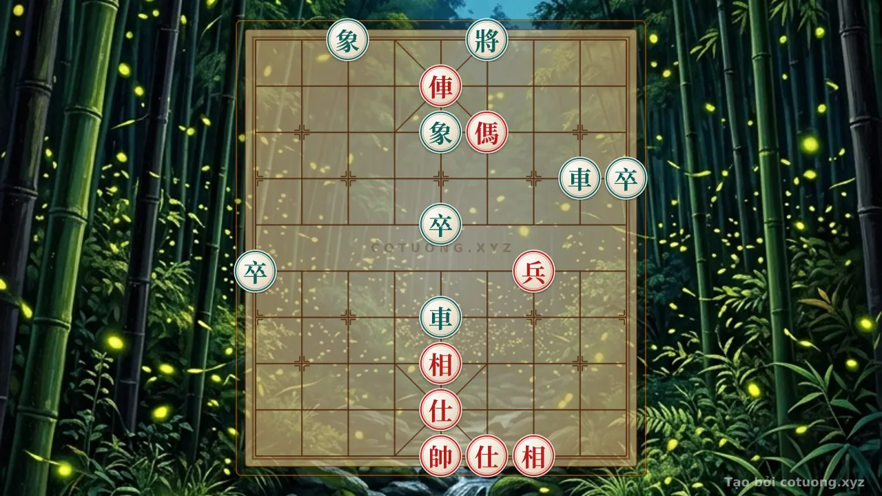 Thế cờ: Red General: The Tactical Trap from the 'Black Chariot at 5' Formation — Cờ Tướng Online