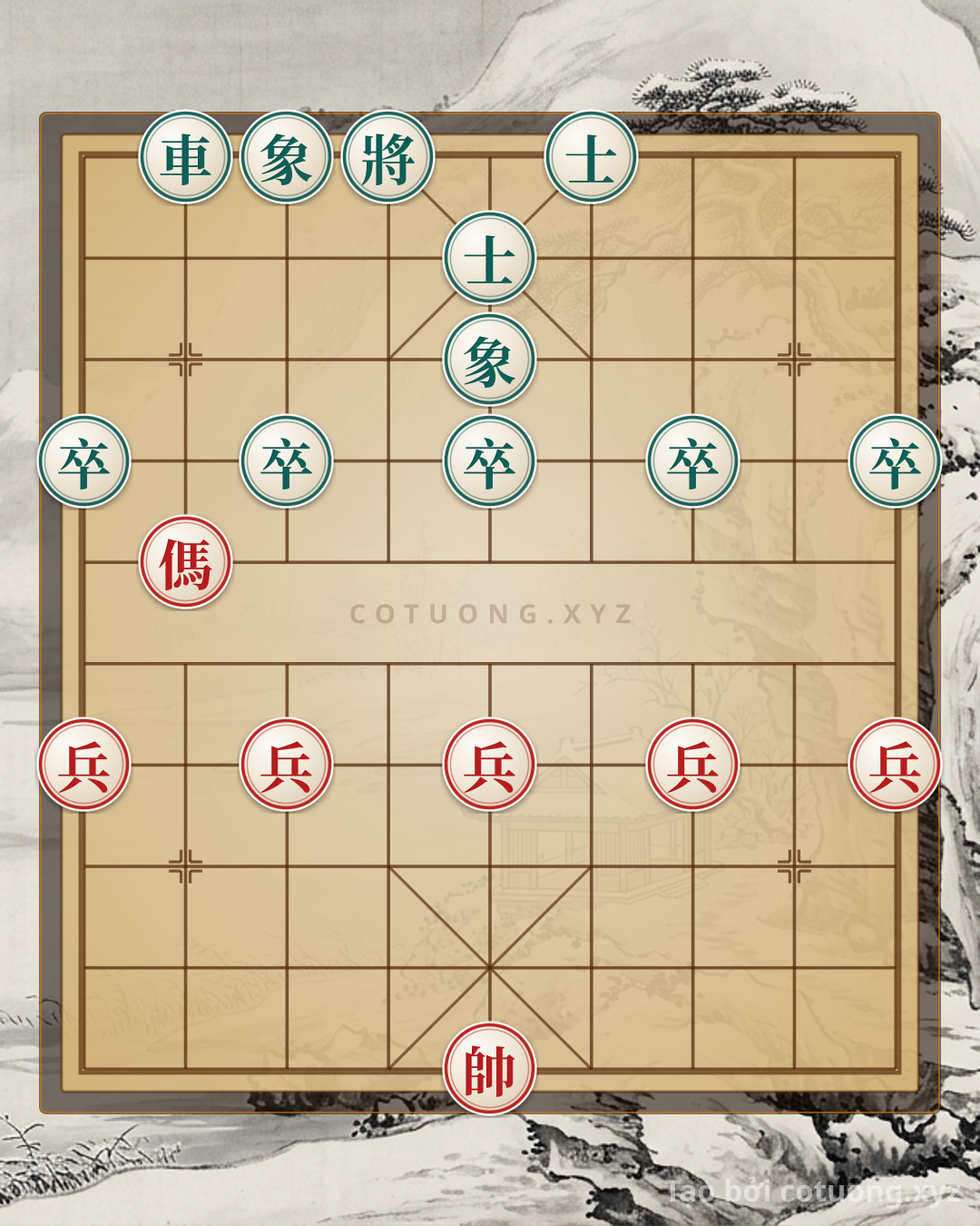 Thế cờ: Xiangqi Super Difficult: Red Strategy Defeats Black in 5 Moves — Cờ Tướng Online