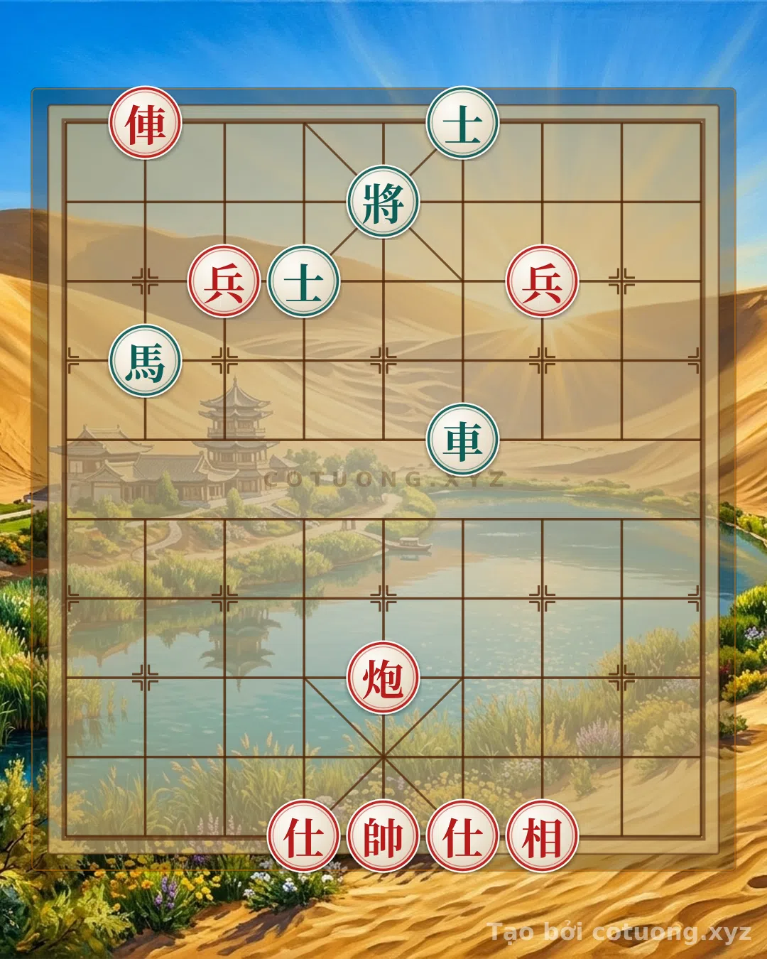 Thế cờ: Red Rook on File 8, Rank 10: 'I Am the King, But Why Aren't You Afraid?' — Cờ Tướng Online