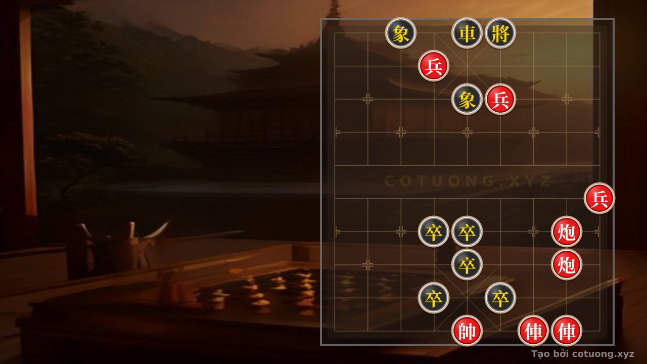 Thế cờ: Xiangqi's Perilous Position: Red Cannon Meets Black Chariot, Red General in Jeopardy — Cờ Tướng Online