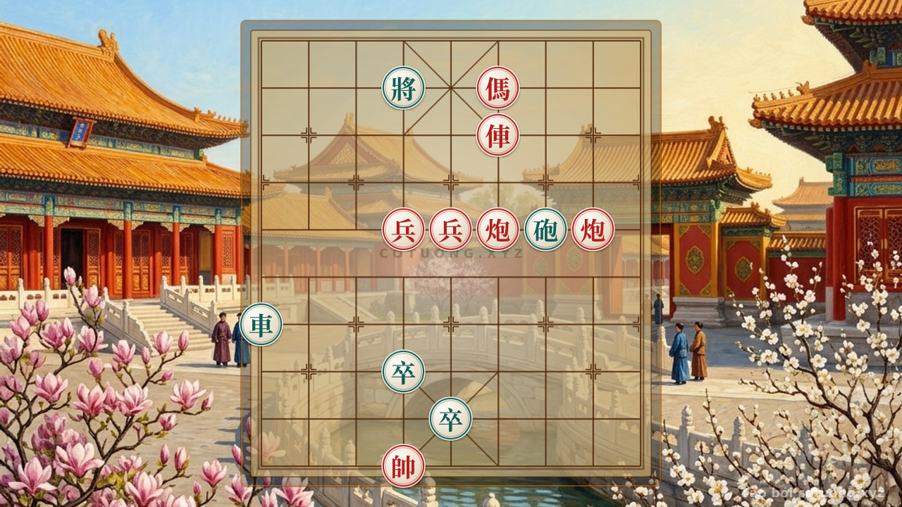 Thế cờ: Red Chariot Breaking the Formation: Strategy for Attacking Black's Chariot on File 1 Rank 4 in the 15C6 Opening — Cờ Tướng Online