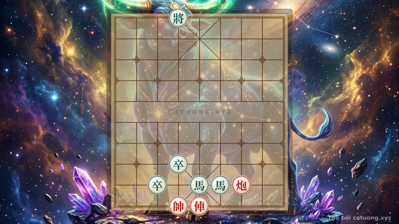 Thế cờ: Red General: The Crushing Double Black Horse Strategy in 3 Moves — Cờ Tướng Online