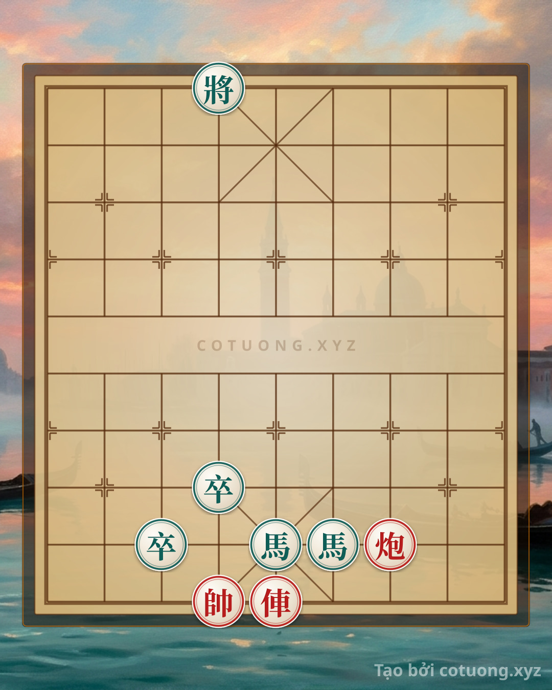 Challenge: Red General: The Crushing Double Black Horse Strategy in 3 Moves - Can you solve it?