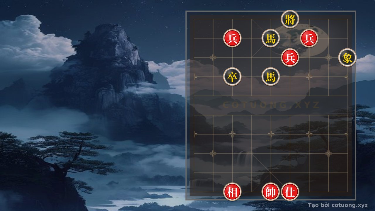 Thế cờ: 'Battle of the Wings' - The Kich Bich Position Where the Black General is Trapped by Three Red Chariots — Cờ Tướng Online