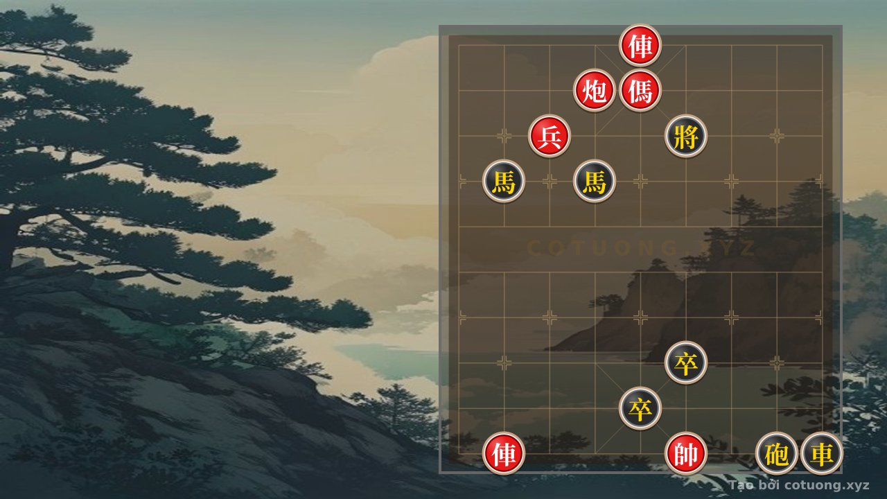 Thế cờ: Xiangqi Masterpiece: Red Takes Initiative, Red Horse Threatens Black's Double Elephant - Unexpected Counterattack Tactics! — Cờ Tướng Online