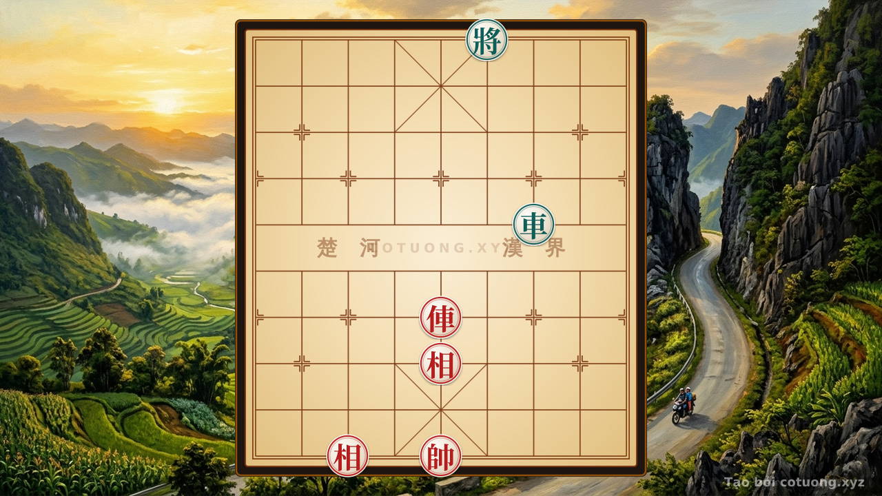 Thế cờ: Xiangqi: Red's Strategic Checkmate - Rook Thrust on File 5 — Cờ Tướng Online