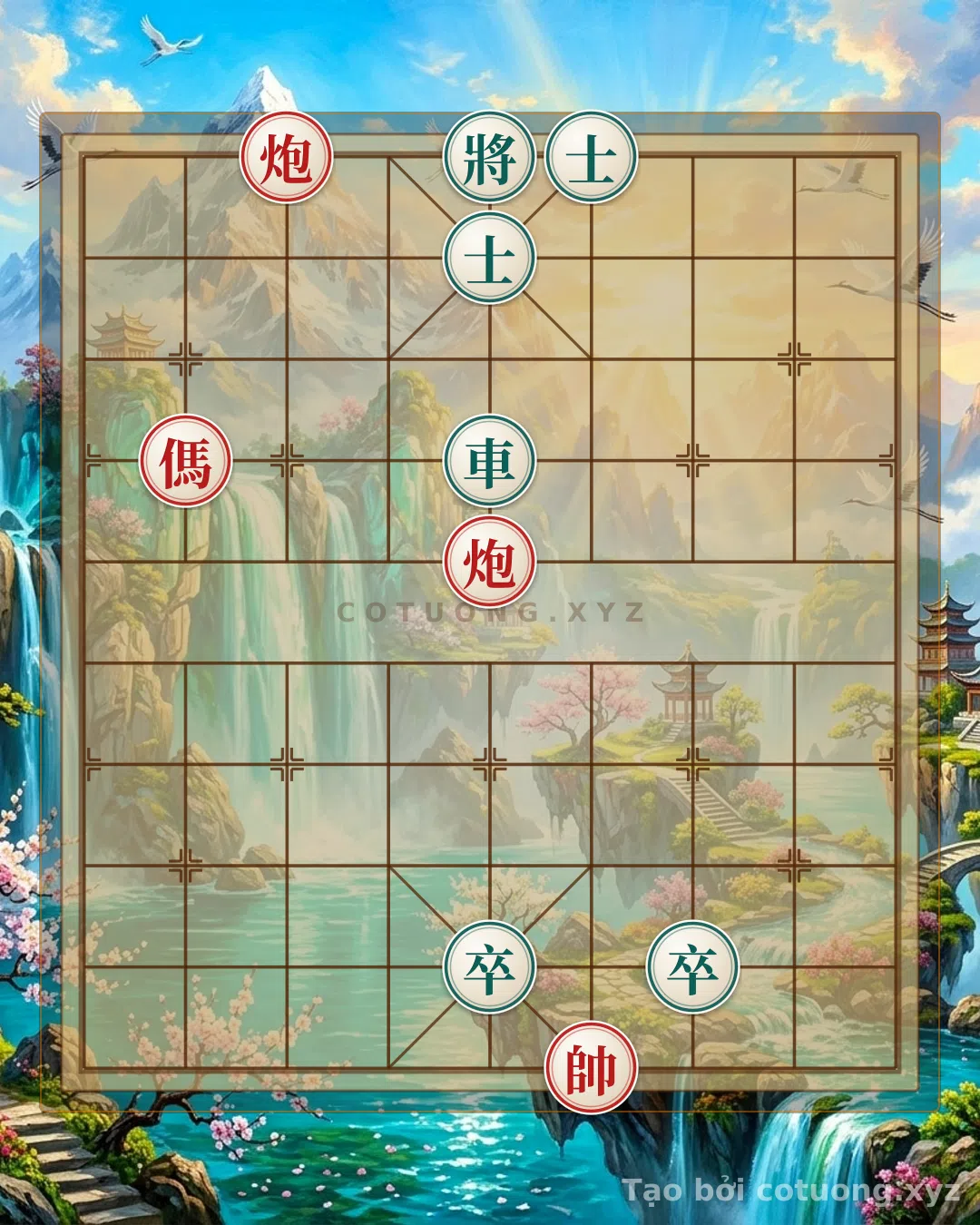 Thế cờ: Red Cannon on 7th File, 10th Rank: The Deadly Trap for Black's General in Xiangqi — Cờ Tướng Online