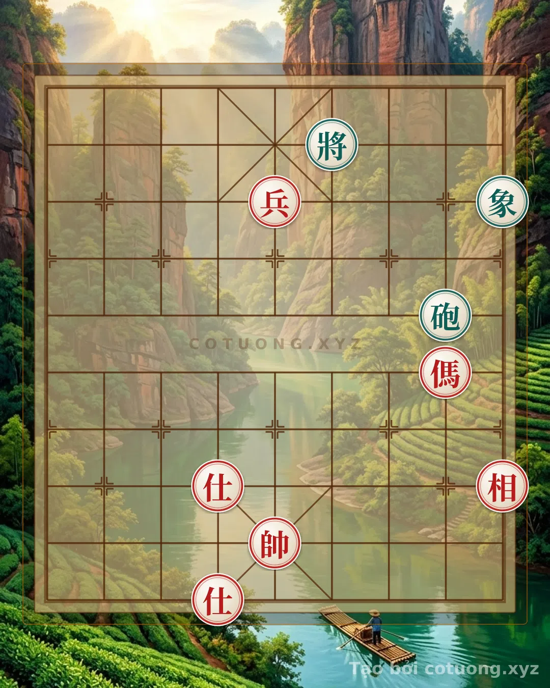 Thế cờ: Xiangqi: Red Horse, Pawn and 2 Advisors vs. Black Cannon and Elephant - Unmatched Counterattack Tactics — Cờ Tướng Online