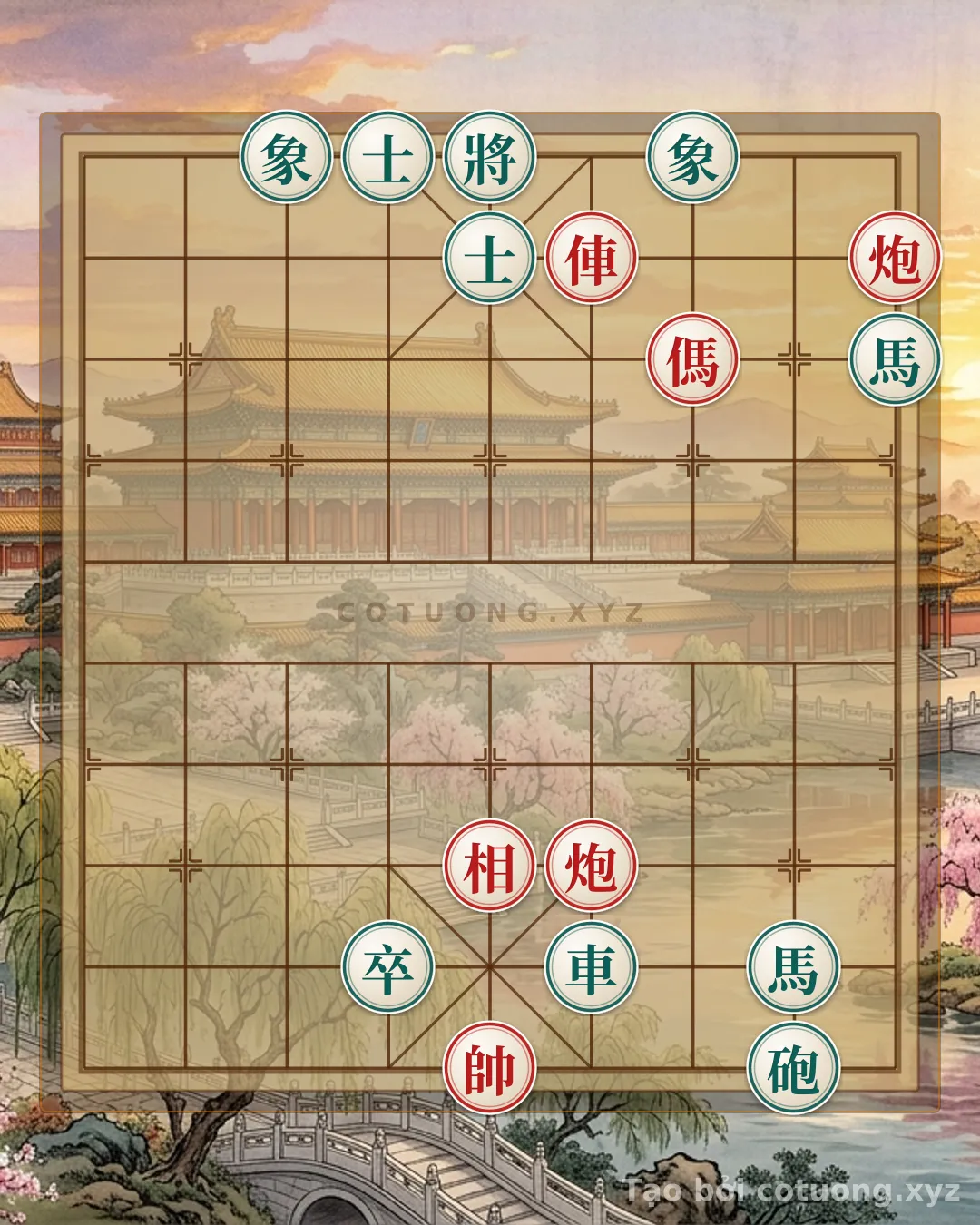 Thế cờ: Xiangqi Position: Red Attacks, Black Defends and Counters — Cờ Tướng Online
