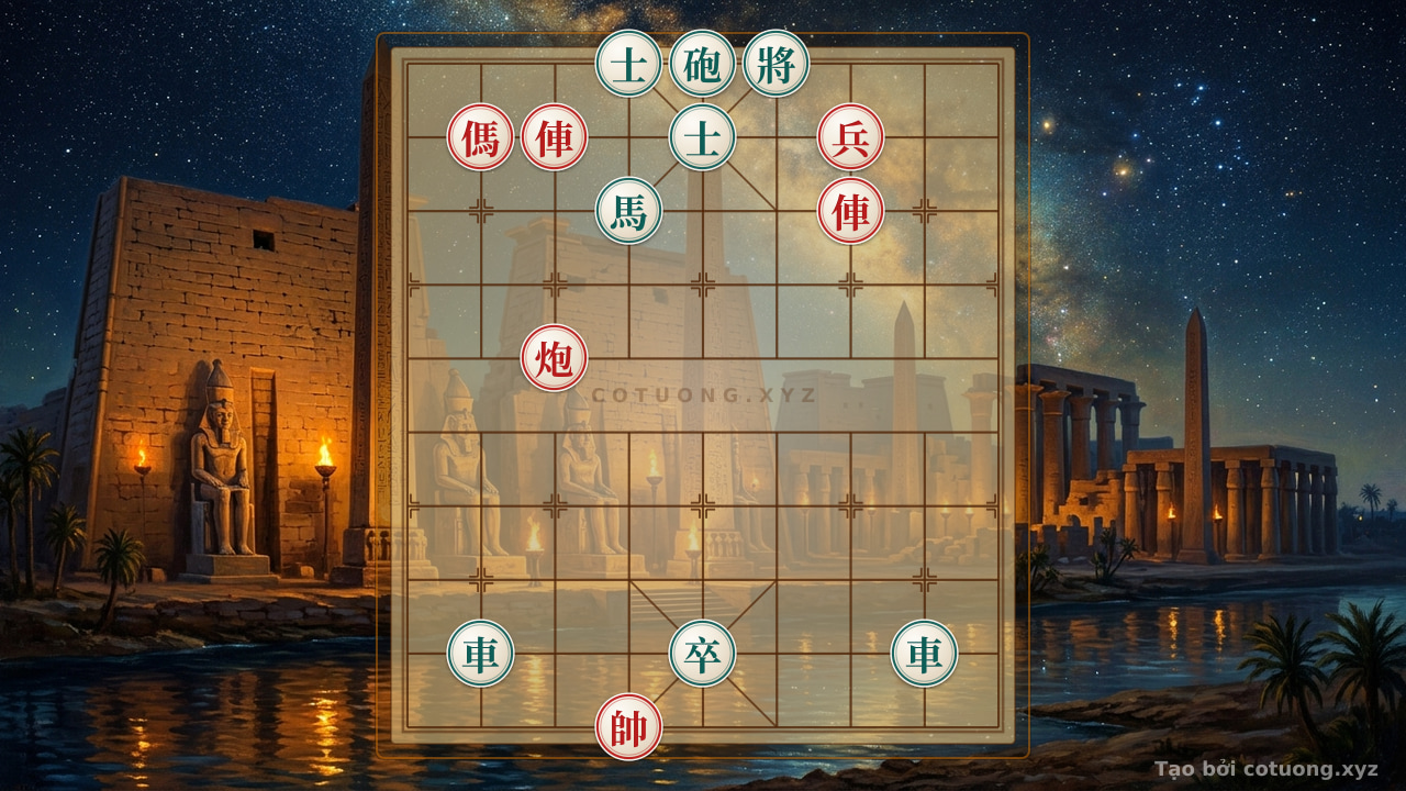 Thế cờ: Xiangqi Chess: Strategy to Break the Red Army in the Double Horse Face-to-Face Formation — Cờ Tướng Online