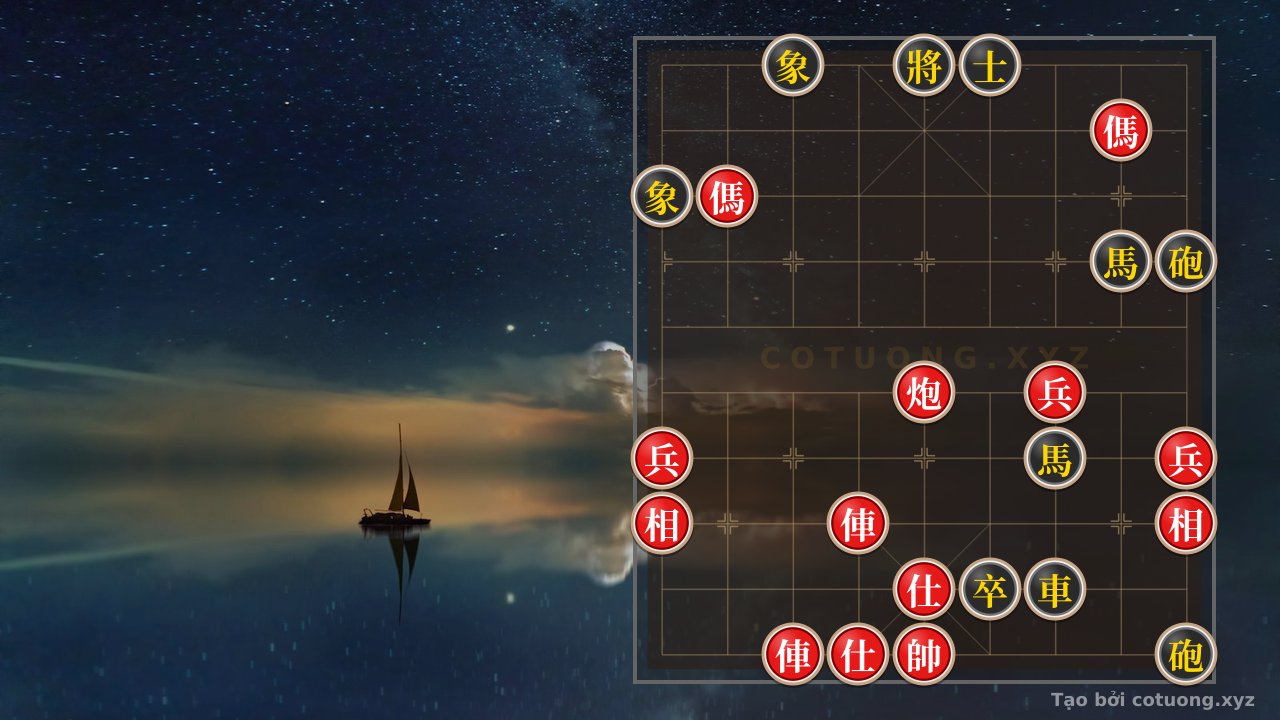 Thế cờ: Psychological Chess: The Red Chariot's Lonely Stand Against the Black Cannon — Cờ Tướng Online