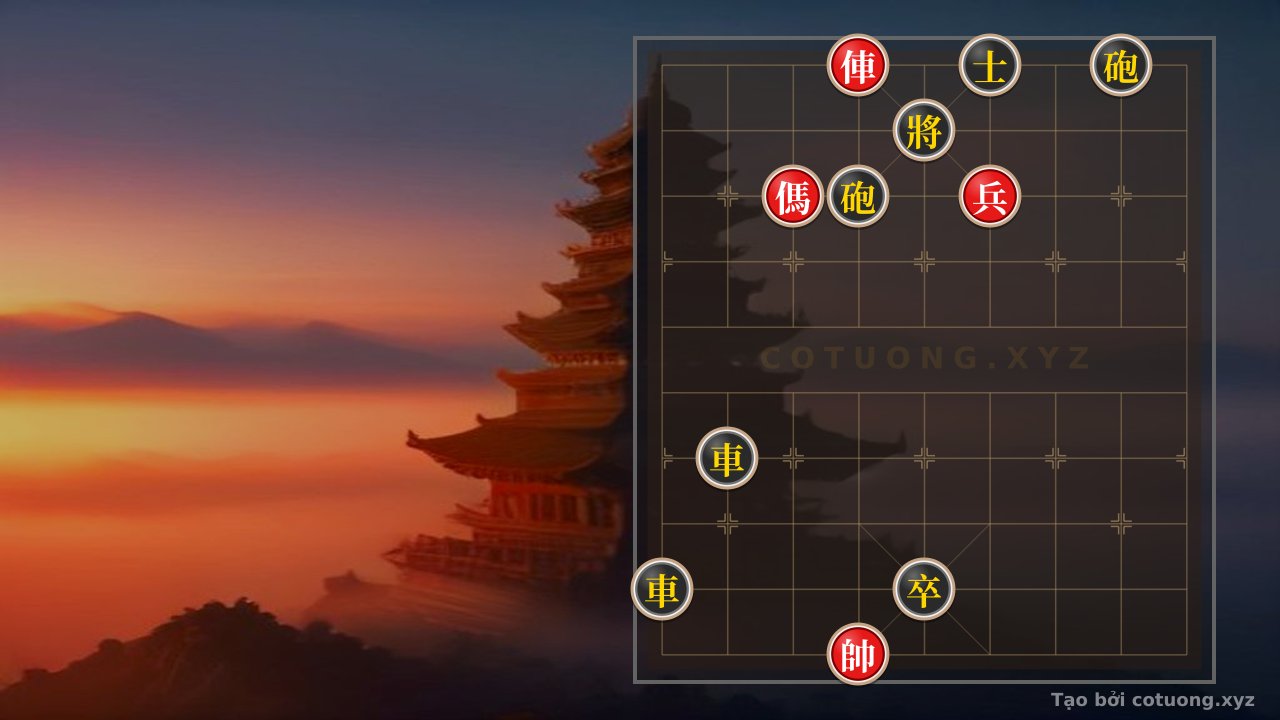 Thế cờ: Xiangqi: Black's Defensive Strategy Against Red's Rook on 6th File, 10th Rank — Cờ Tướng Online