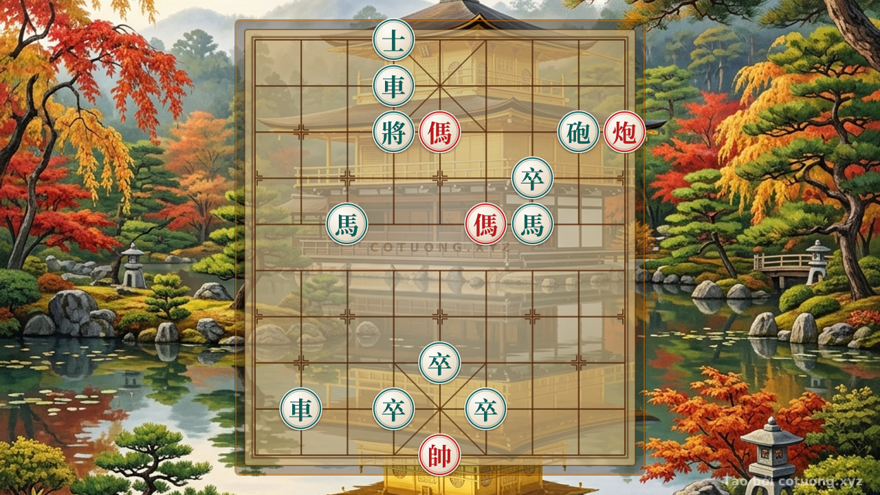 Thế cờ: Black Rook on File 4: Red Horse's Counterattack Strategy in the 6/10 Position — Cờ Tướng Online